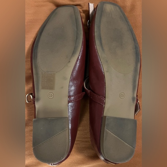 *BUNDLE & SAVE* Burgundy Square-Toed Ballet Flats with Strap - Womens Size 9 - Picture 7 of 8